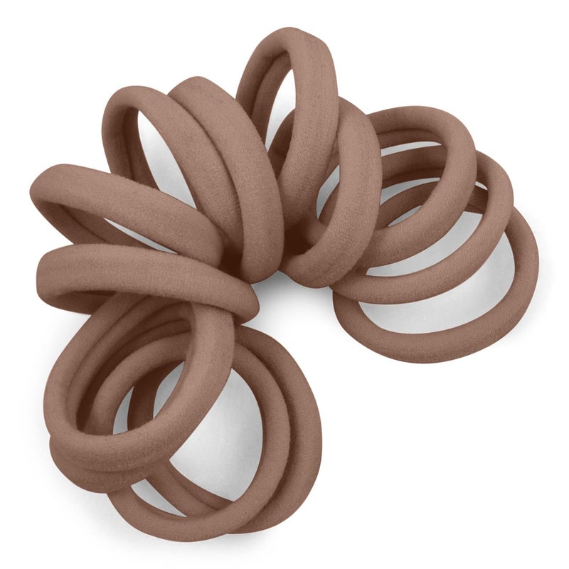 Cyndibands Seamless Hair Ties - Light Brown - Gentle Hair Ties No Damage, Standard Size 1.5 Inch, Soft and Stretchy Nylon Fabric Ponytail Holders - 12 Count - Image 1